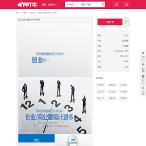 创业商业营销计划书PPT模板_PPT牛模板网